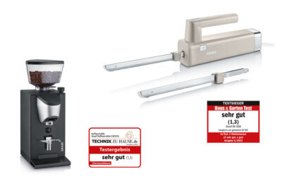 GRAEF überzeugt auf ganzer Linie: Elektromesser zum Testsieger gekürt, Urteil „sehr gut“ für Kaffeemühle