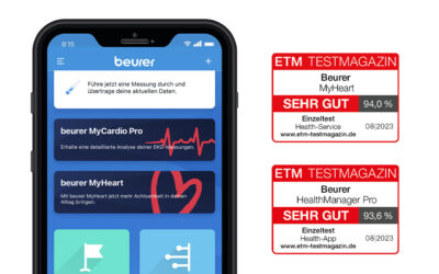 Testurteil „SEHR GUT“ für Gesundheits-App „beurer HealthManager Pro